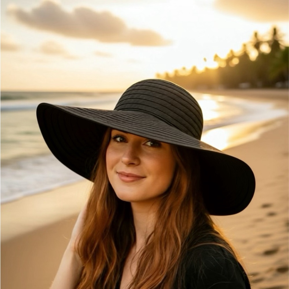 Elegant Black Wide-Brim Hat